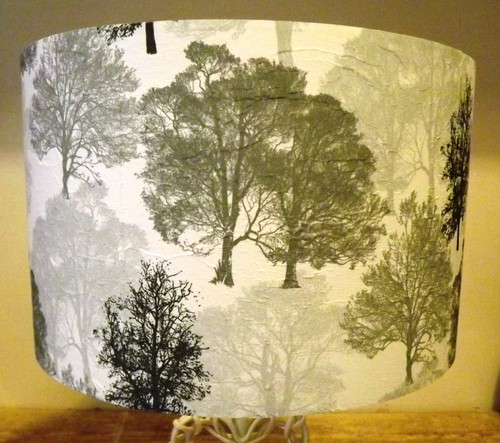 Silver trees lampshade light - silver, lampshade,light