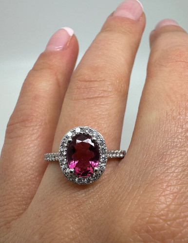 Platinum halo oval - oval, pink