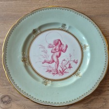 Stunning 19thC Cabinet Plate Possibly Minton Hand Painted Skipping Cherub Design