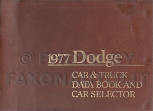1977 dodge data book - dodge,