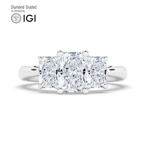 Radiant diamond trilogy ring - radiant,