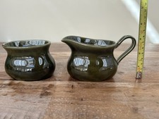 Dark Green Pottery Milk Jug