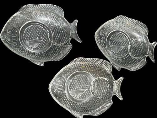 Vintage glass fish embossed - vintage,
