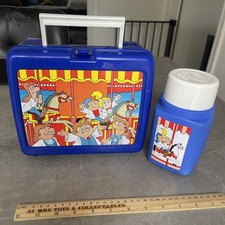 Vintage Tetley Tea Thermos Roughneck Lunch Box & Flask Set Made in UK 80s Retro