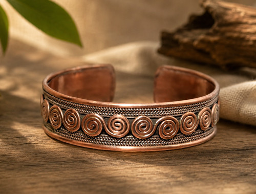 Pure copper wrist bracelet - copper,
