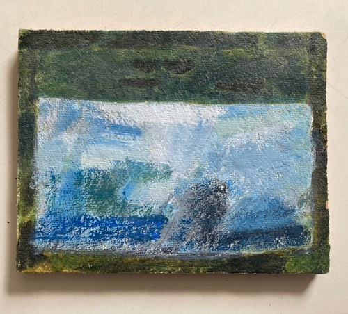 Vintage abstract painting - painting, on