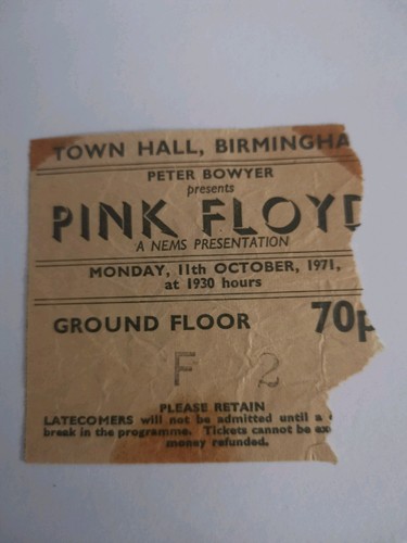 Pink floyd ticket - stub,