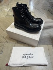 Alexander Mcqueen Leather Worker Black Boots Size UK 11 EU 45