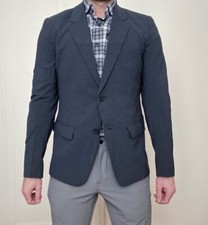 Ministry of Supply Velocity Houndstooth Suit Jacket 40 Blue New Tailored Fit