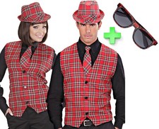 Mens Womens Adult Tartan Red