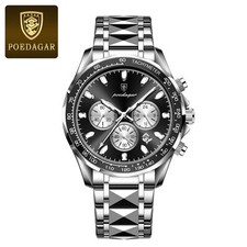 Mens Chronograph Quartz Watches 3 ATM Waterproof Luminous Date Wristwatches Gift