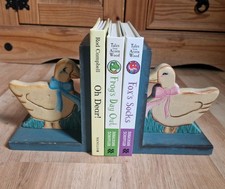 Vintage Wooden Duck Book Ends