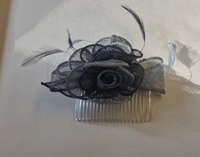 Navy Mesh Fascinator Hair Comb