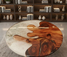 12" Modern White Epoxy Resin