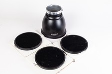 Bowens 18cm Grid Reflector + 3 Honeycomb Grids.  Genuine Bowens. S Mount Fitting