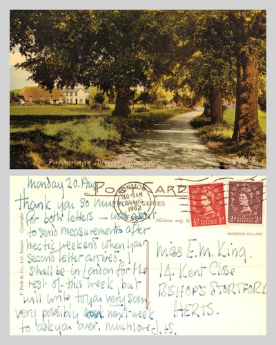 Vintage postcard parsonage - vintage,