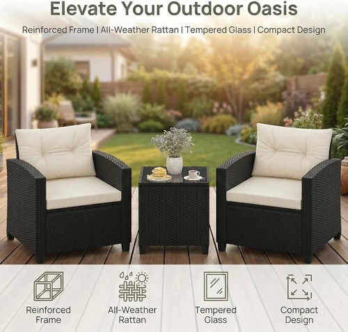 3piece rattan garden furniture - rattan,