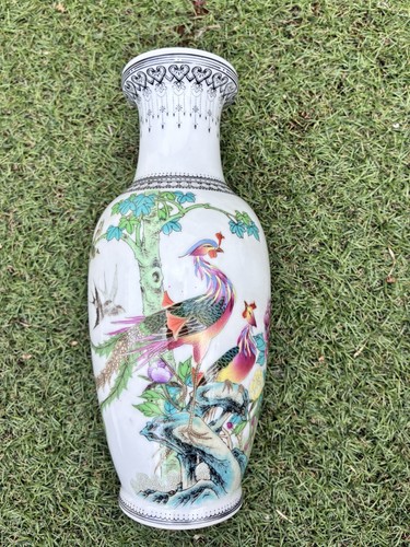 Chinese porcelain vase phoenix - porcelain,