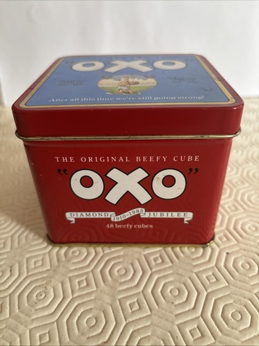 Oxo vintage metal tin cube - metal,