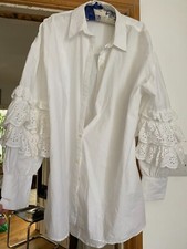 ZARA WHITE SHIRT BLOUSE FRILLY