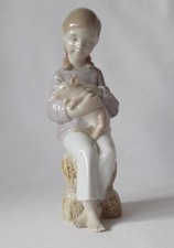 LLADRO PORCELAIN FIGURE PIGTAILS GIRL WITH PIG 2007 RETIRED 2016 BOXED PERFECT