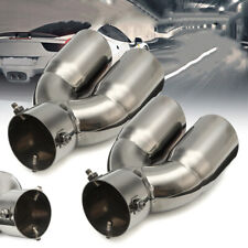 2x Universal 76mm Dual Twin Exhaust Tip Pipe Tail Muffler Chrome Stainless Steel