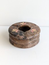 Vintage Indian Stone Ashtray With Pink Inlaid Mother Of Pearl Detailing