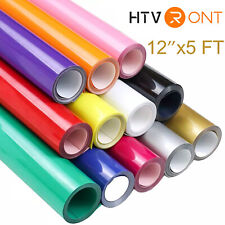 HTVRONT 12"x5ft PU HTV Vinyl Heat Transfer Vinyl  Iron on Heat Press for T-shirt