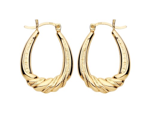 9ct yellow gold silver oval - 9ct,