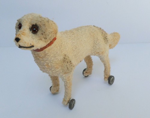 Small antique german putz dog - small,
