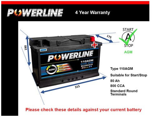 Agm car battery fits - agm, vauxhall