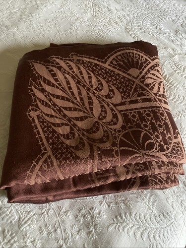 Large vintage brown tablecloth - large,