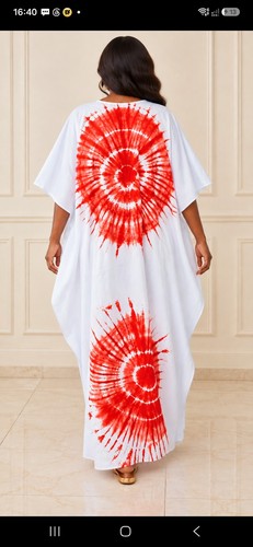 Orange white batik - orange,