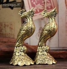 2pcs Vintage Brass Phoenix