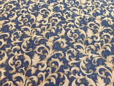 John Wilman ‘ Verdigris’ Blue & Gold Cotton Fabric FQ 56x56cm