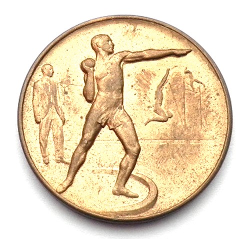 Art deco athletics medal - deco,