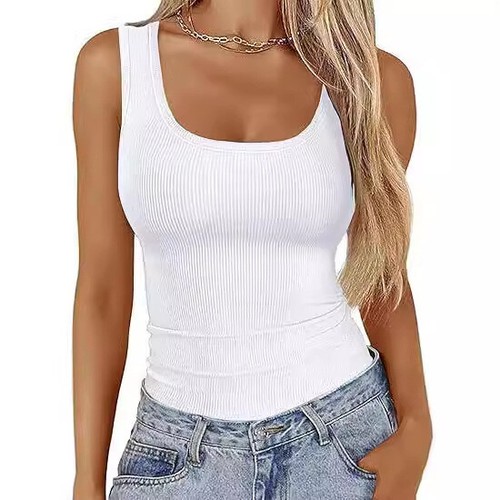 Ladies ribbed tops summer - uk,