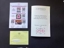 St Paul's Cathedral Royal Humane Society 250 Order Of Service + Invite 11/09/24