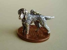 BEAUTIFUL ' RED SETTER DOG ' SILVER 3D CHARM CHARMS