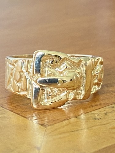 Gents solid 9ct gold - solid, buckle