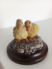 Country Artists, England 2 Cute Ducklings Mounted on Plinth LANGFORD 1990