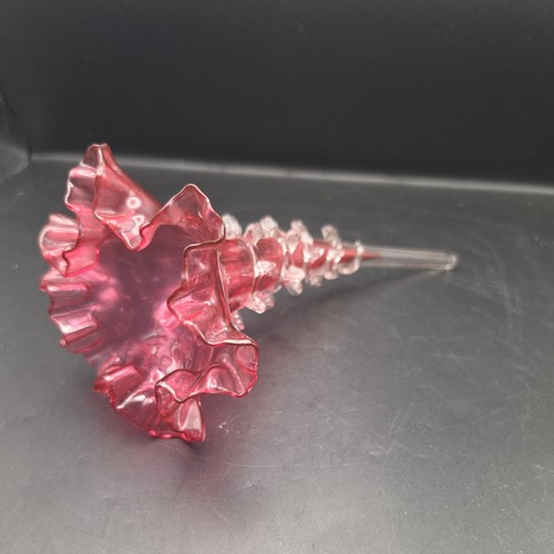 Cranberry and clear glass - and,