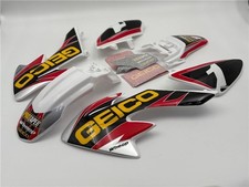 #Clearance# Pit Bike Geico Graphics Fitted To White CRF50 Plastics Fairings