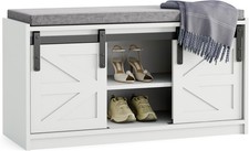 Farmhouse Shoe Storage Bench