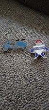 2 Lambretta enamel pin badge. Scooter & Rider