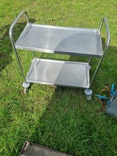 Kitchen Work Table Commercial Catering Bench Business Food Prep With Brakes