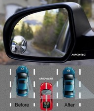 BLIND SPOT Convex MIRROR Safe Driving SELF ADHESIVE Car Van Bike 2pcs SILVER UK