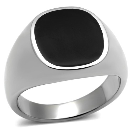 Mens ring silver - mens, black