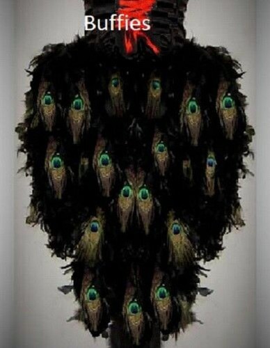 Peacock feather bustle belt - peacock,