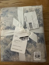Pottery Barn Jardin Toile  Quilted Pillow Sham Euro Blue New